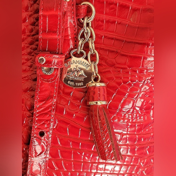 Brahmin Melbourne leather crocodile embossed asher purse - Picture 2 of 16